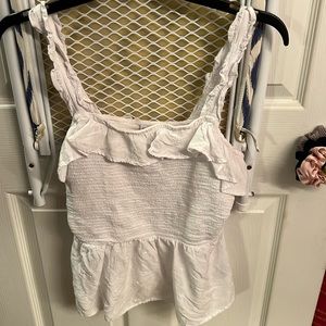 Women’s old navy ribbed tank at top lace ruffle straps